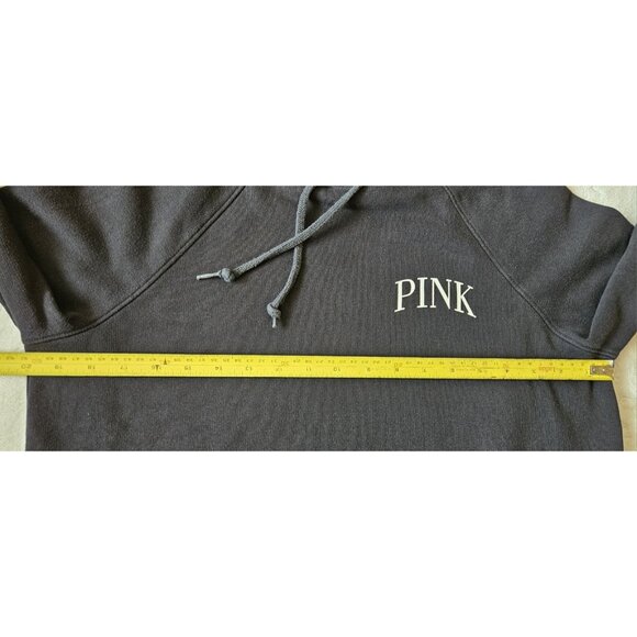 VICTORIA’S SECRET PINK SIZE SMALL BLACK EVERYDAY FLEECE HOODIE - Picture 7 of 11